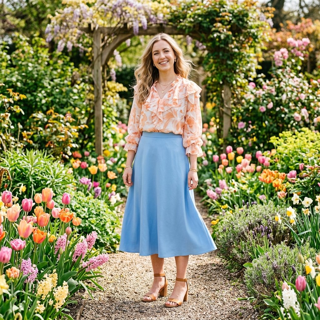 Blouse and Skirt Outfits for Spring