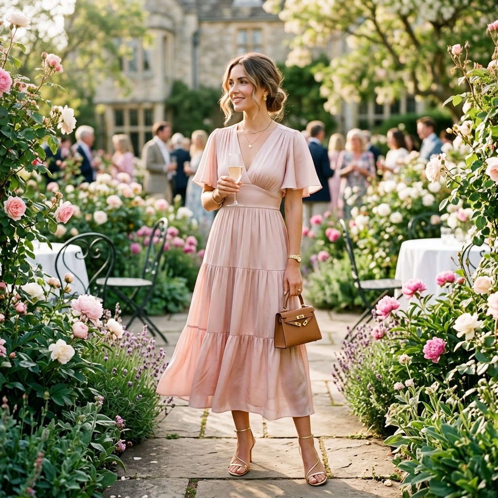Old Money Spring Outfit Garden Party Look Idea