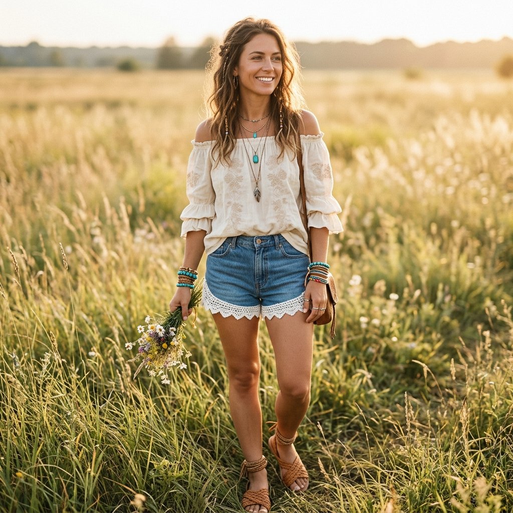 Boho Shorts Outfit Ideas