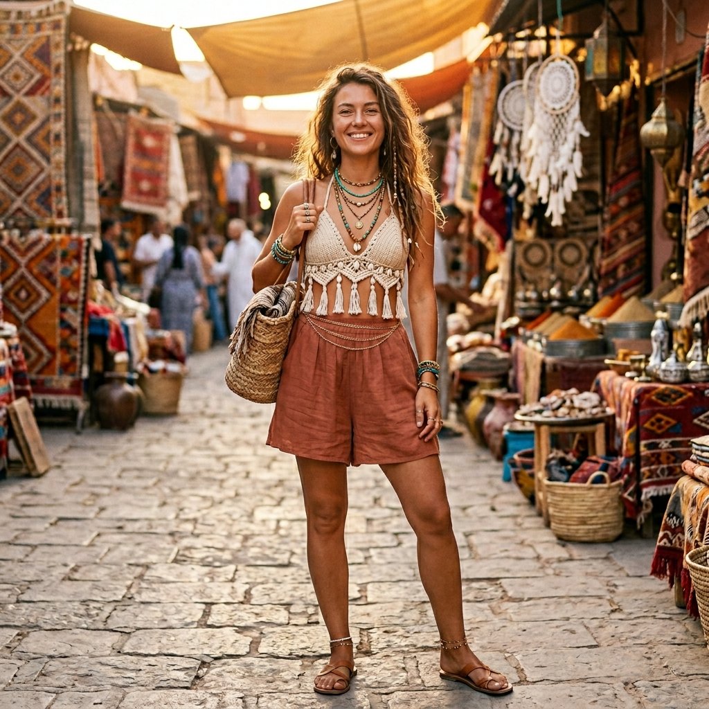 Boho Swimsuit With Flowy Shorts Ideas
