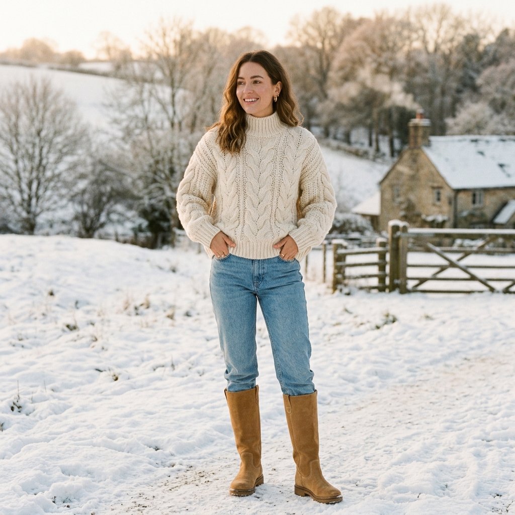 Chunky Knit Sweater Outfit Ideas