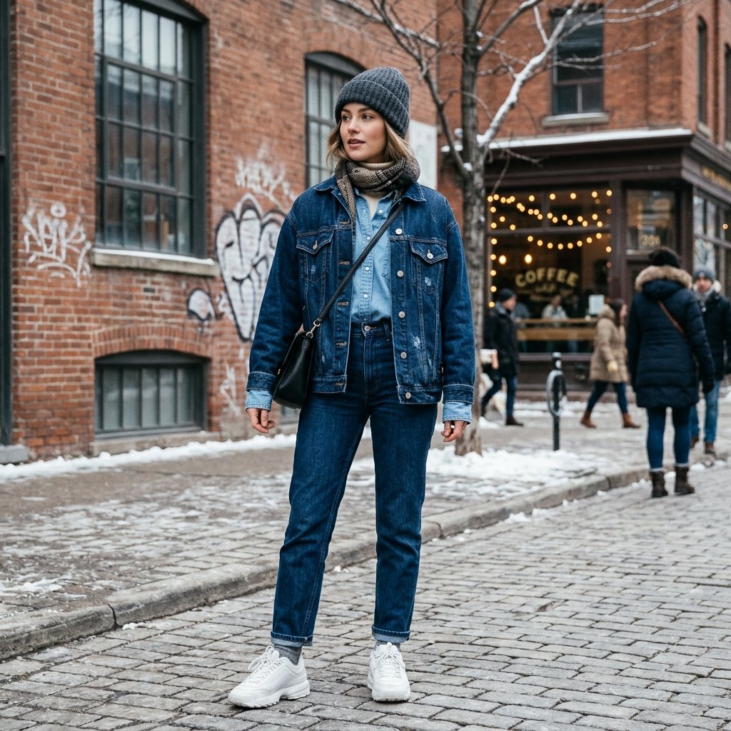 Denim on Denim Cold Weather Outfit Ideas