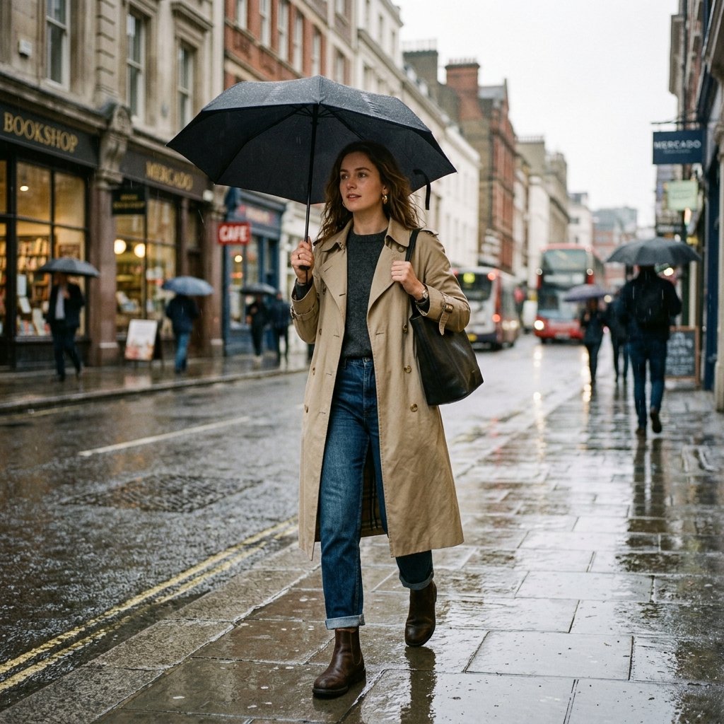 Jeans and Trench Coat Outfit Ideas