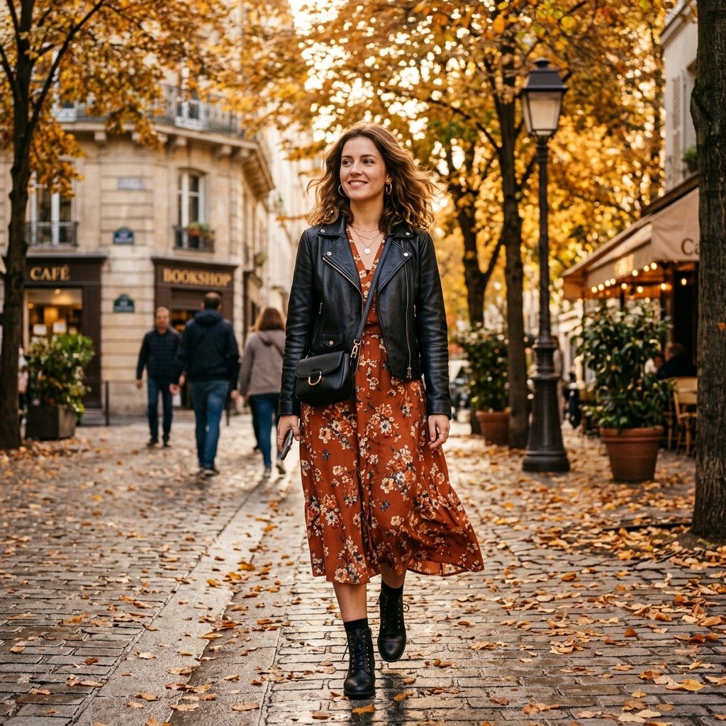 Fall Date Night Outfit Leather Jacket Ideas
