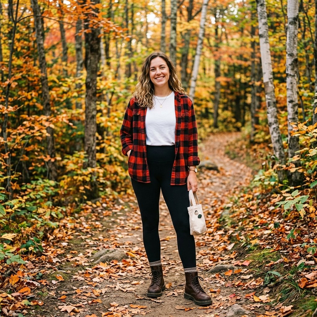 Leggings and Flannel Shirt Idea