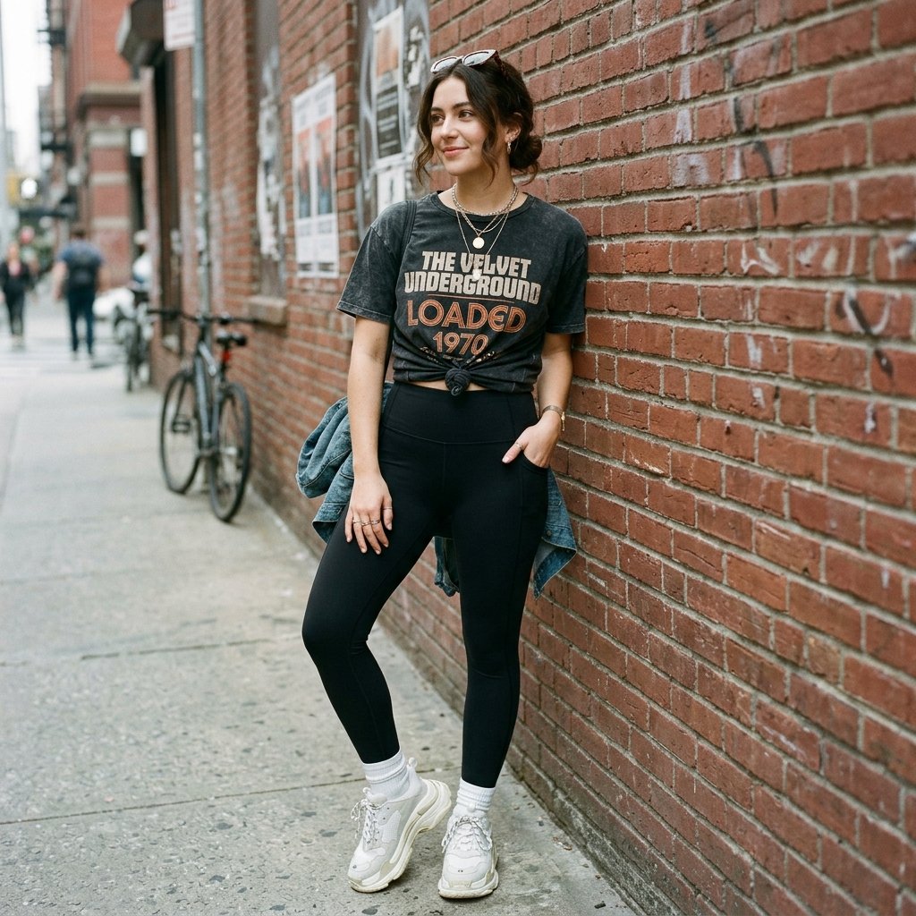Leggings With Graphic Tee Idea