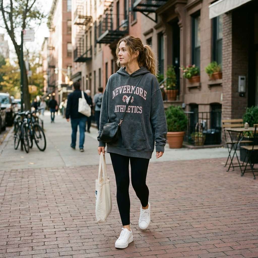 Leggings With Oversized Hoodie Idea