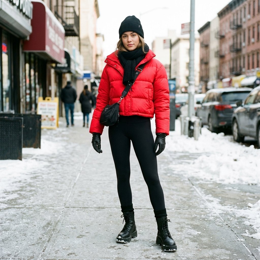 Leggings and Puffer Jacket Idea