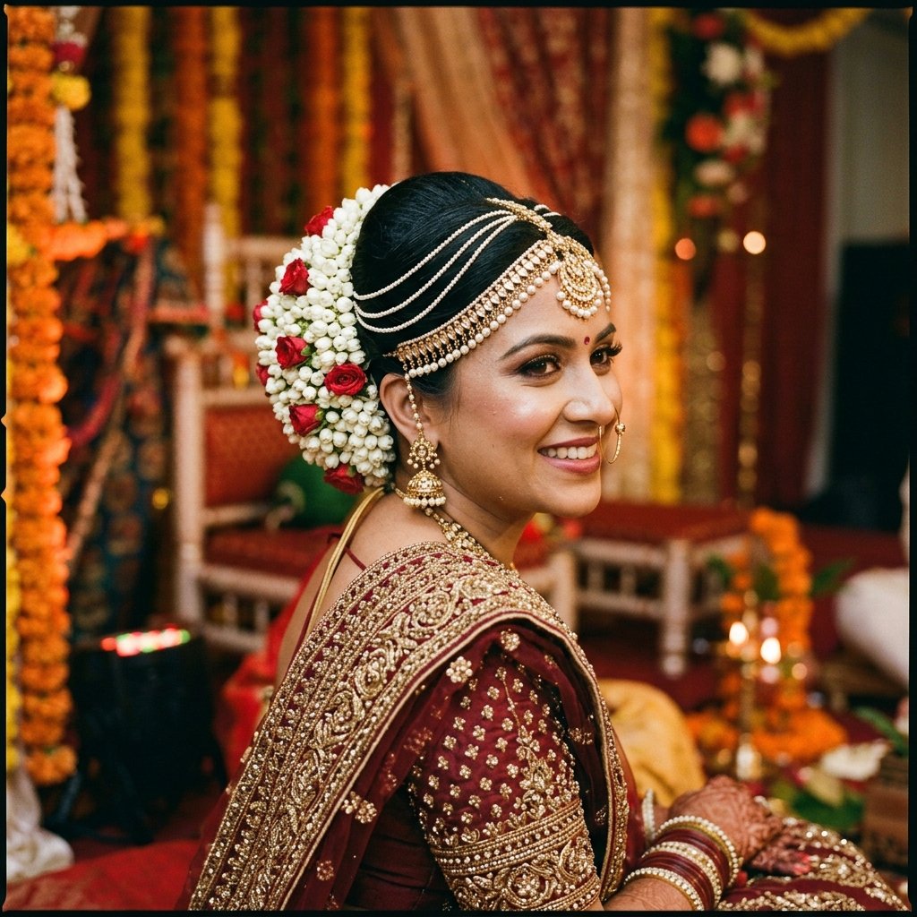 Lehenga Saree Hairstyle Ideas
