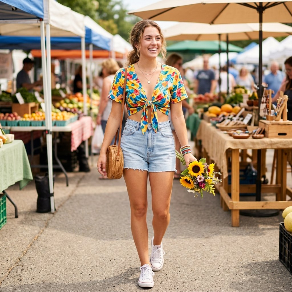 Shorts and Crop Top Outfit Ideas