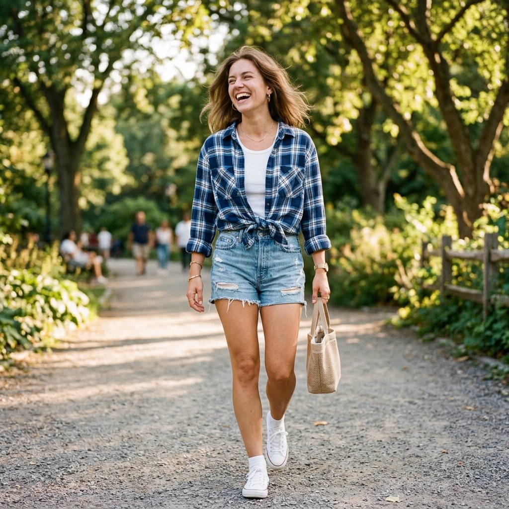 Shorts and Oversized Shirt Outfit Ideas