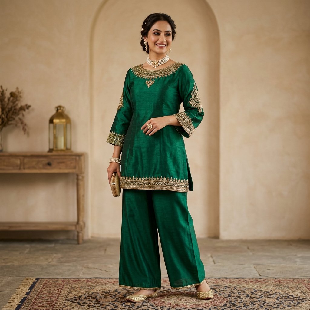 Silk Short Kurti outfit Ideas