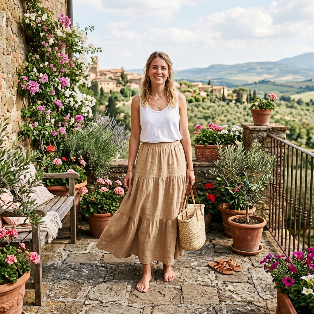 Spring Skirt Outfits with Sandals