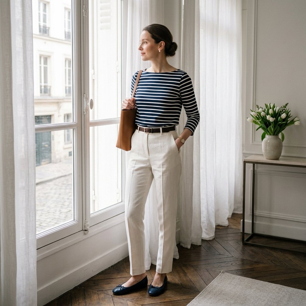Old Money Spring Outfits Boat Neck Top Idea