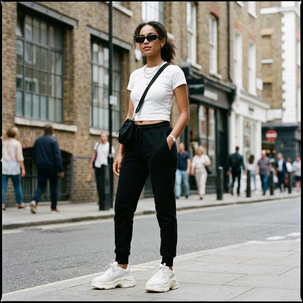 30 Best Outfit Ideas Sweatpants to Elevate Your Everyday Look 26 Sweatpants with Chunky Sneakers Outfit Ideas
