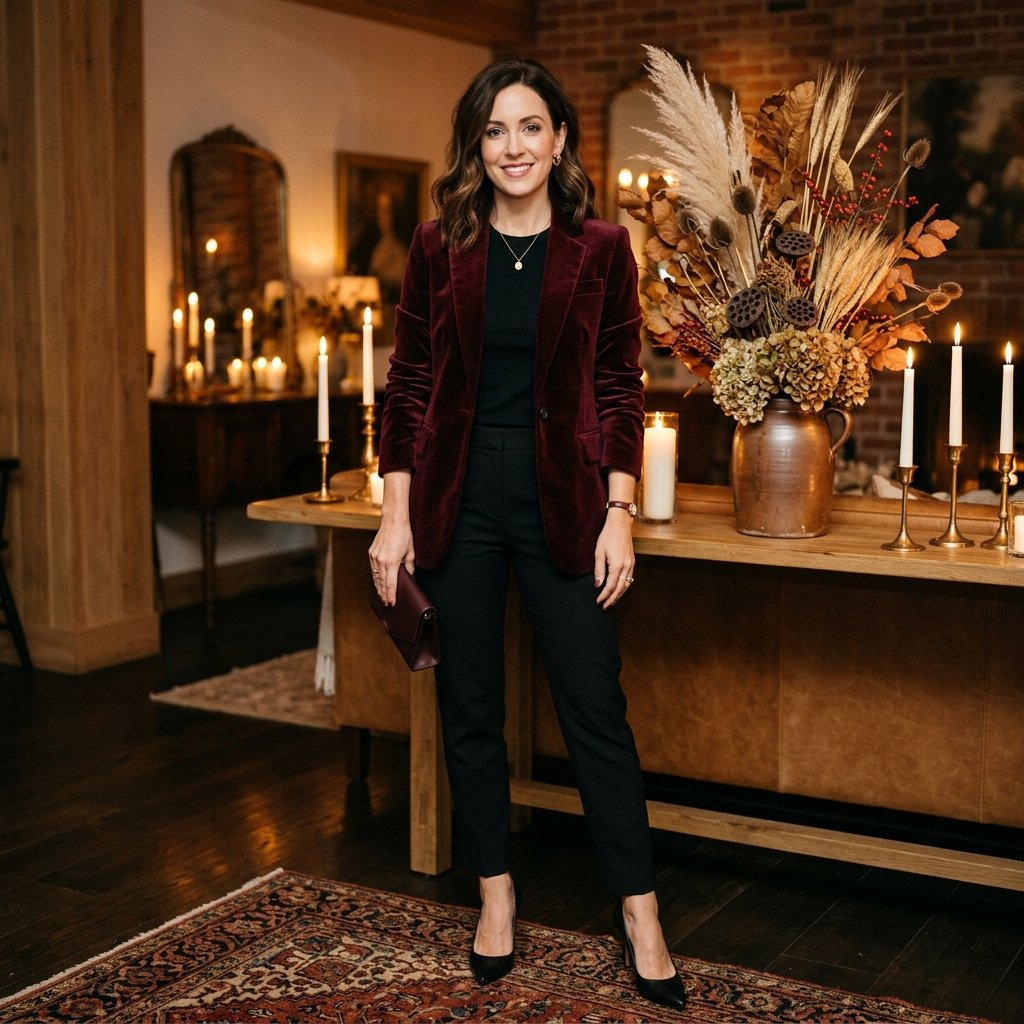 Velvet and Rich Fabric fall outfits women