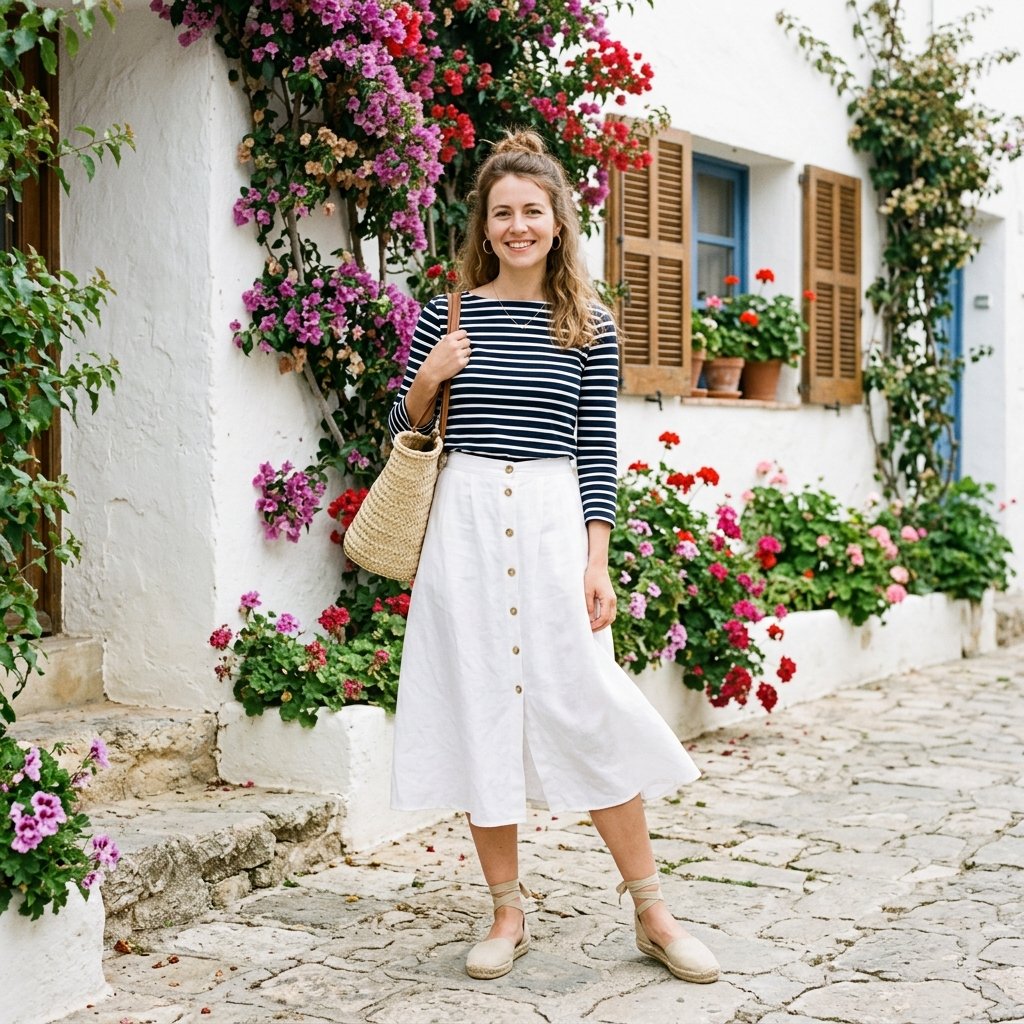 White spring skirt outfits
