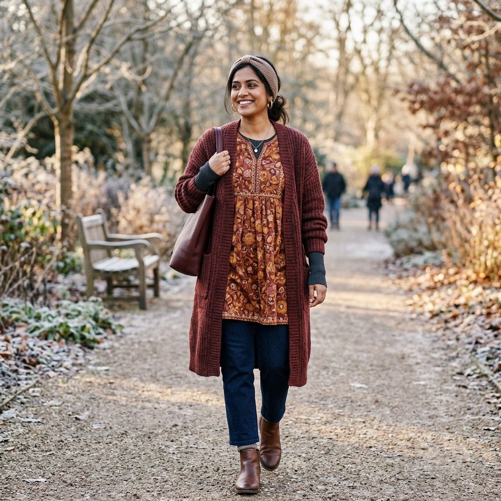 Short kurti outfit ideas for Winter Layering