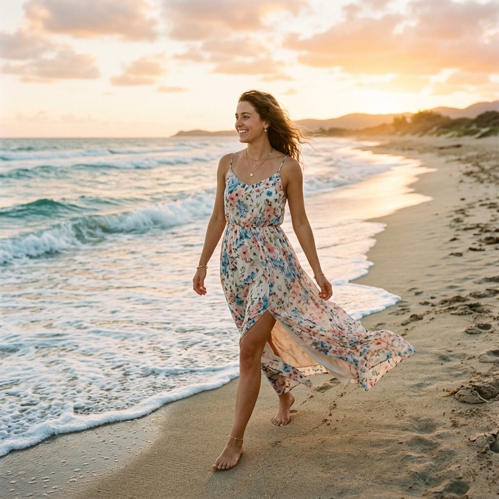 Flowy Maxi Dress Beach Vacation Outfits