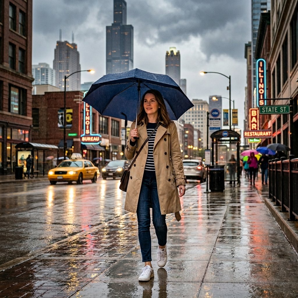 Chicago Spring Rainy Day Outfit Ideas