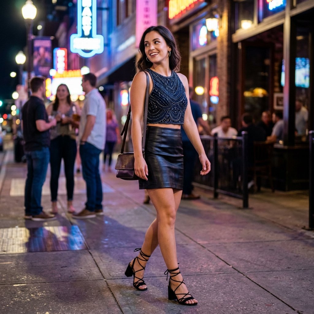 Outfit Ideas Night Out: 30 Stunning Looks to Turn Heads 27 Night Out Crop Top and Skirt Ideas