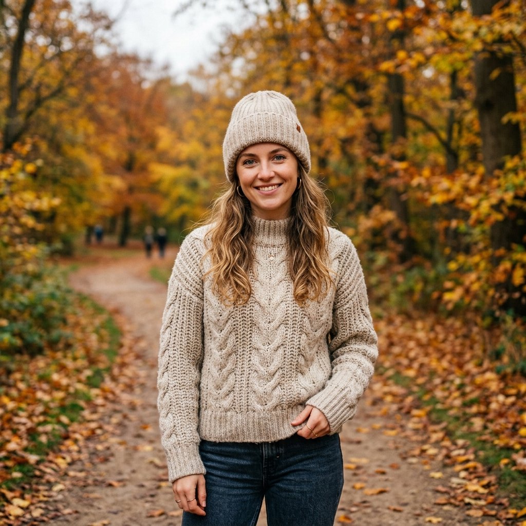 Beanie and Sweater Pairing Outfit Ideas Autumn