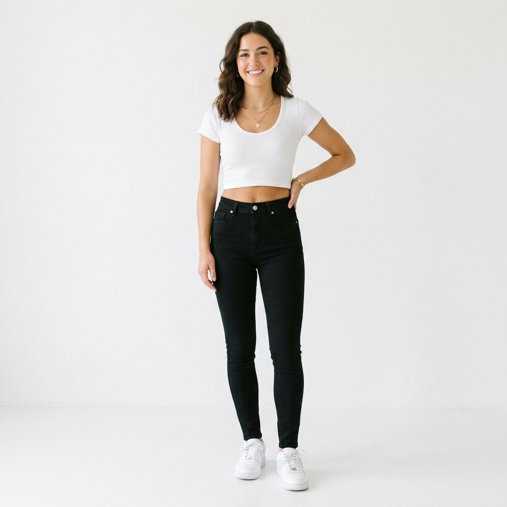 Outfit Ideas Black Jeans and Crop Top Ideas
