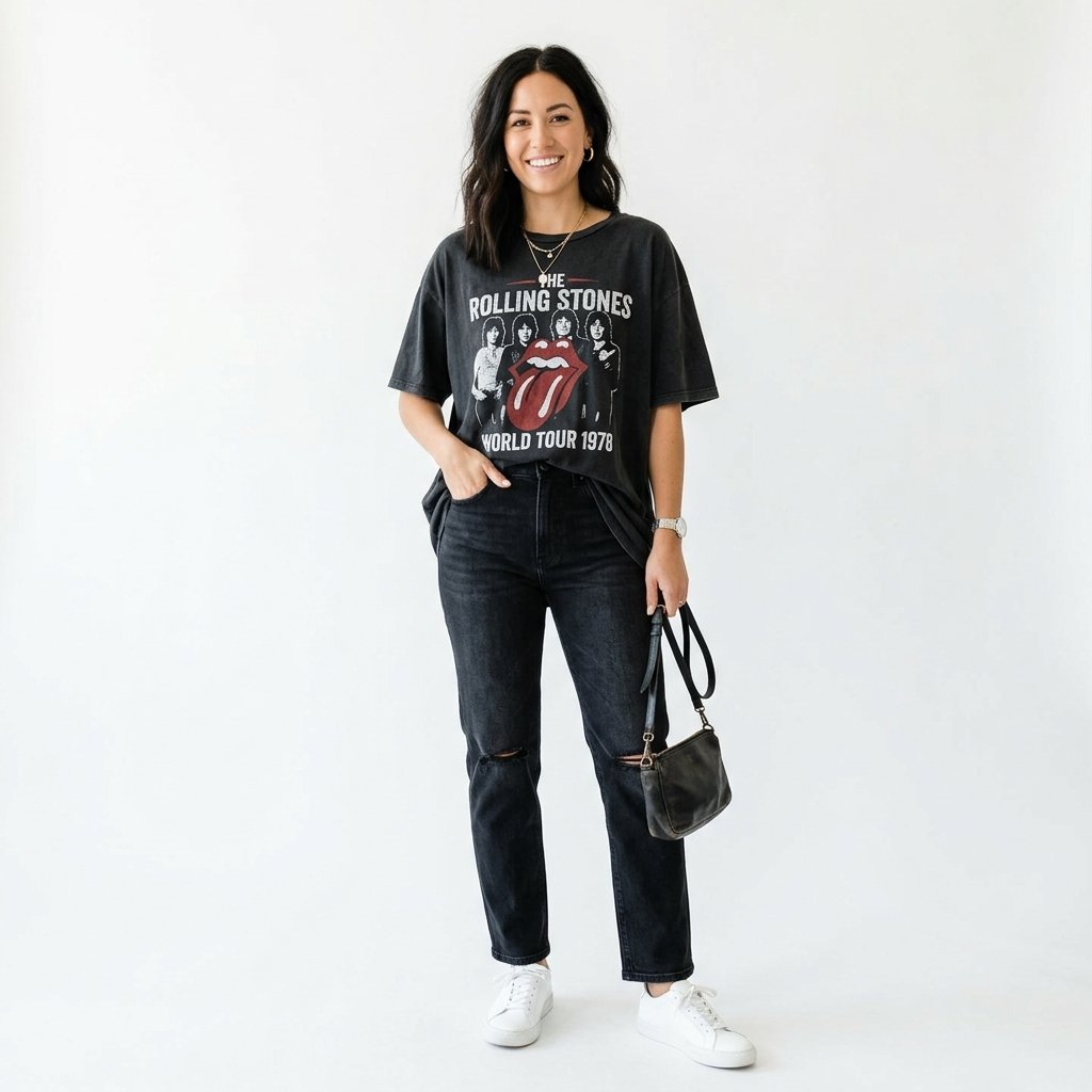 Outfit Ideas Black Jeans and Graphic Tee Ideas