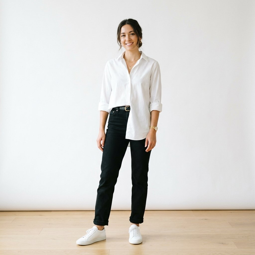 Outfit Ideas Black Jeans and White Shirt Ideas
