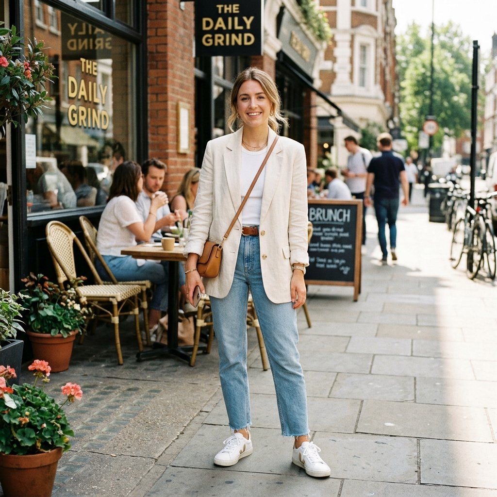 Casual Blazer and Jeans Brunch Outfits Ideas