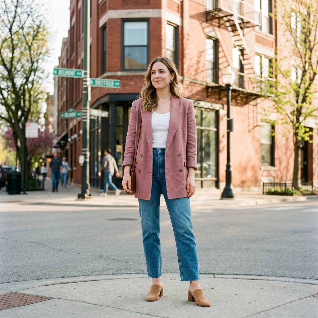 Chicago Spring Blazer Outfit Ideas