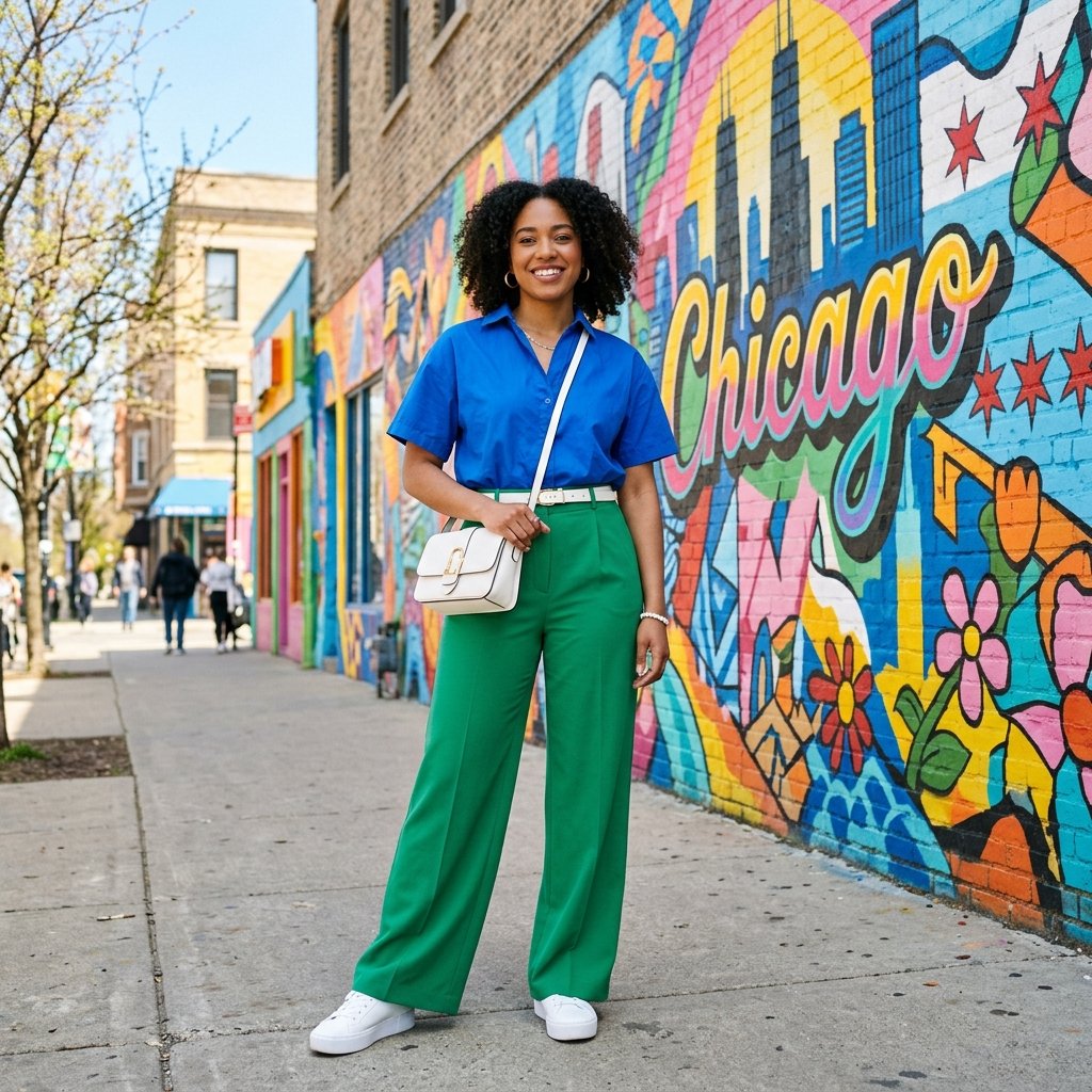Chicago Spring Color Block Outfit Ideas