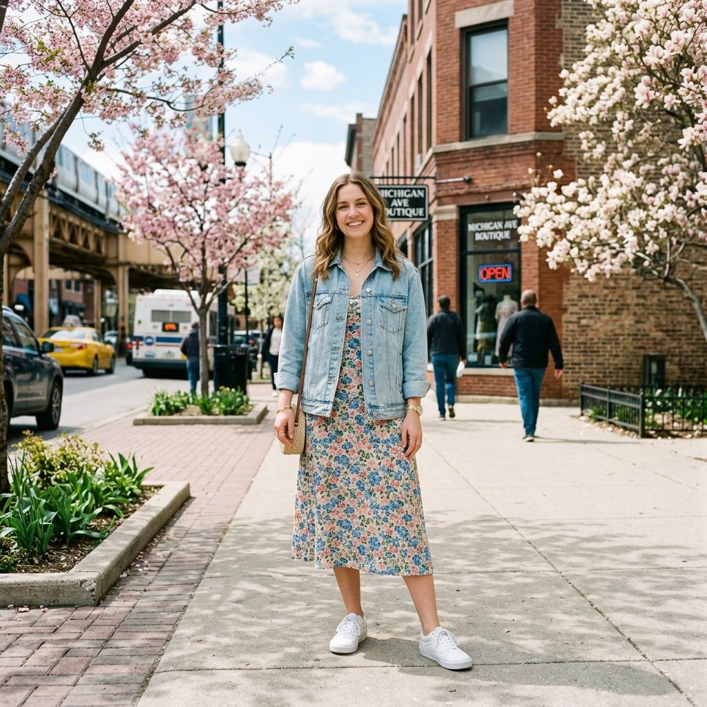 Chicago Spring Denim Outfit Ideas