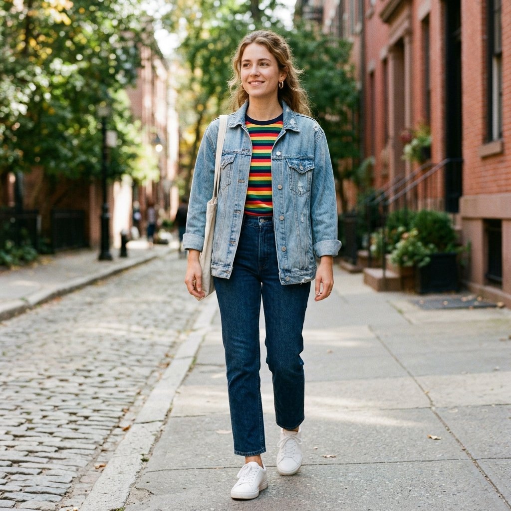 Jeans and Denim Jacket Outfit Ideas