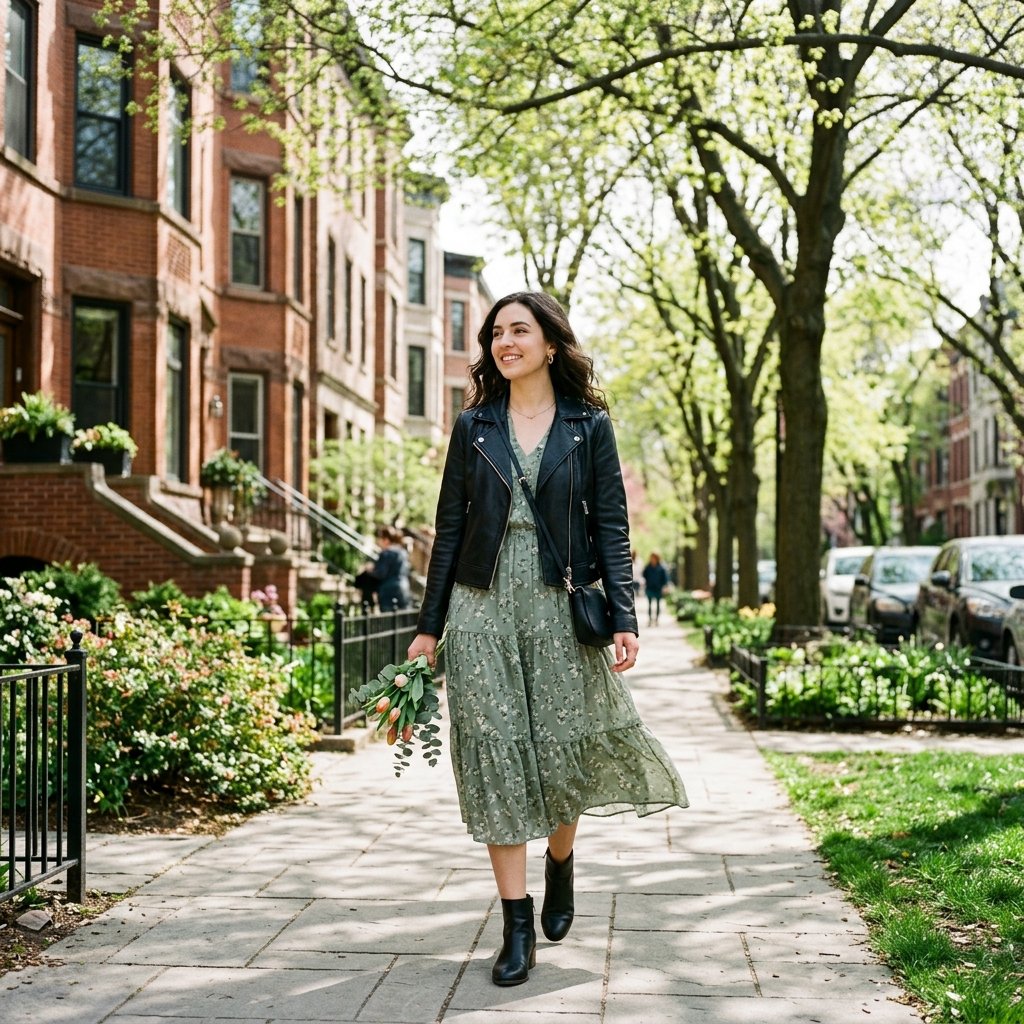 Chicago Spring Midi Dress Outfit Ideas