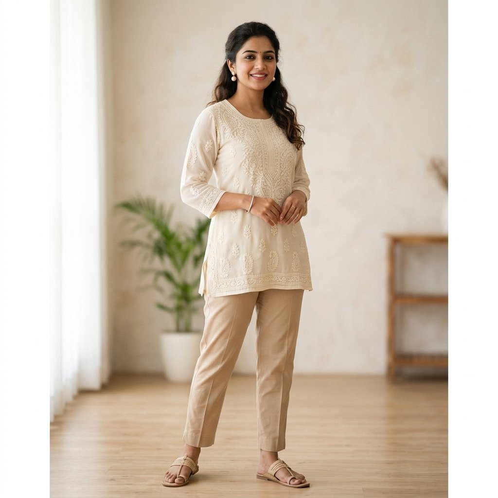 Straight Pants with short kurti outfit ideas