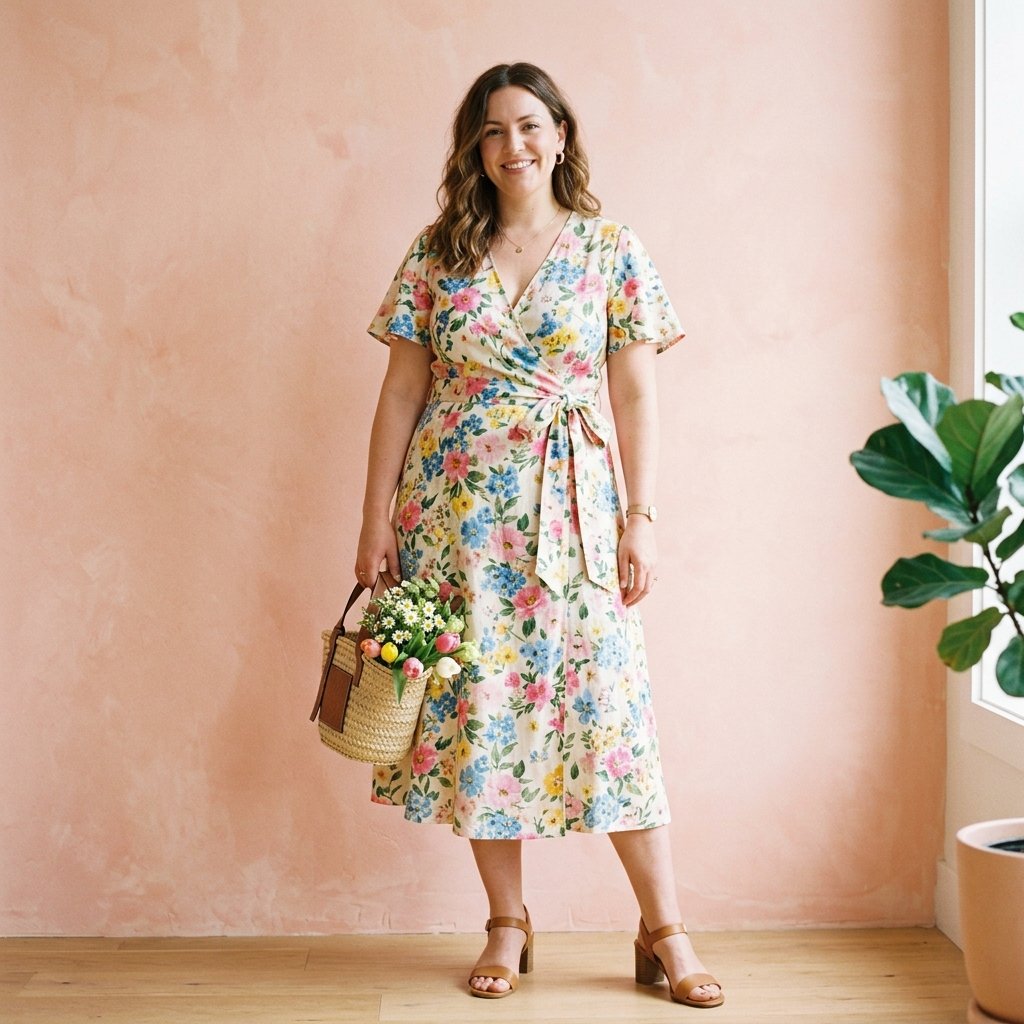 Wrap Dress Midsize Spring Outfits