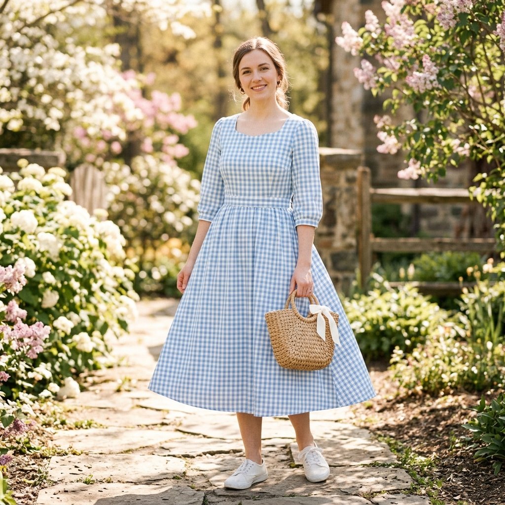 Modest Gingham Print Outfit Ideas