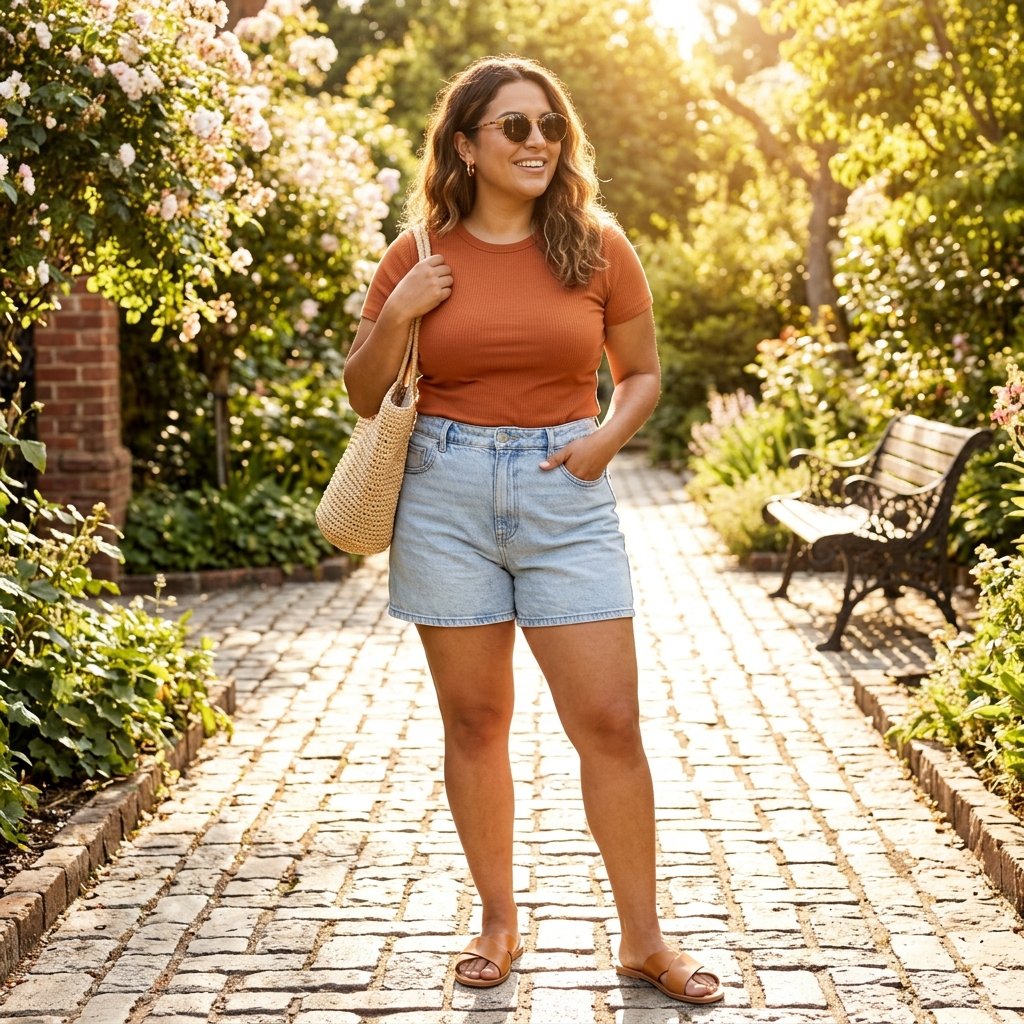 High Waisted Shorts Midsize Spring Outfits