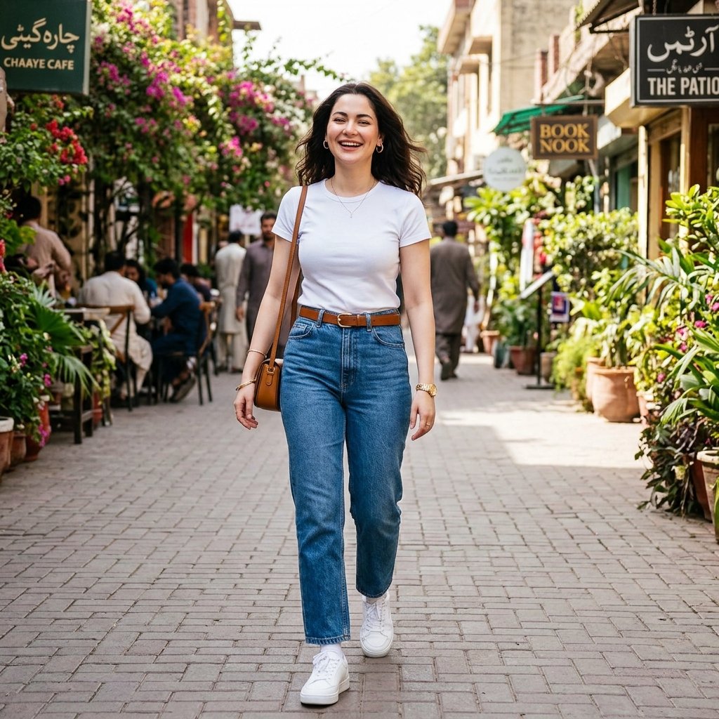 Jeans and White Tee Outfit Ideas