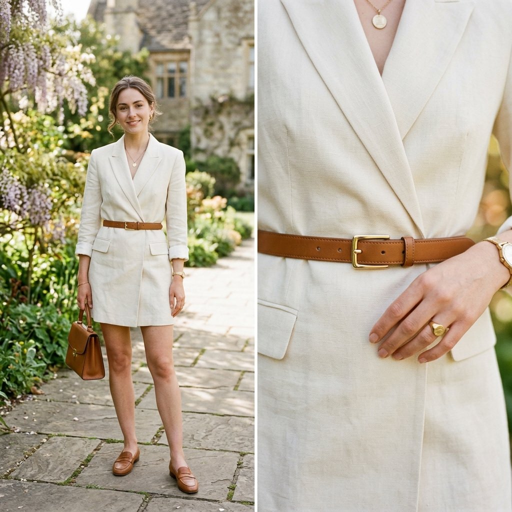 Old Money Spring Outfits Leather Belt Styling Idea