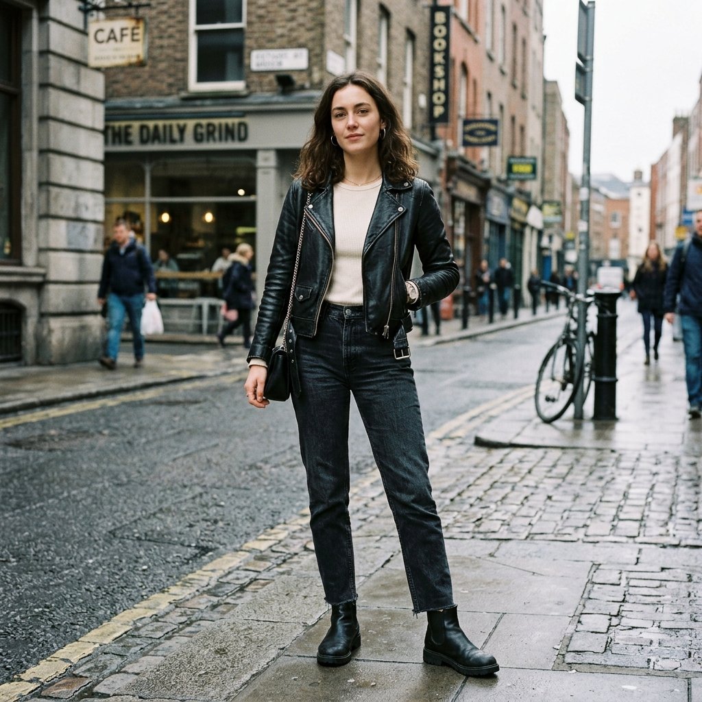 Leather Jacket with Thermal Underlayers