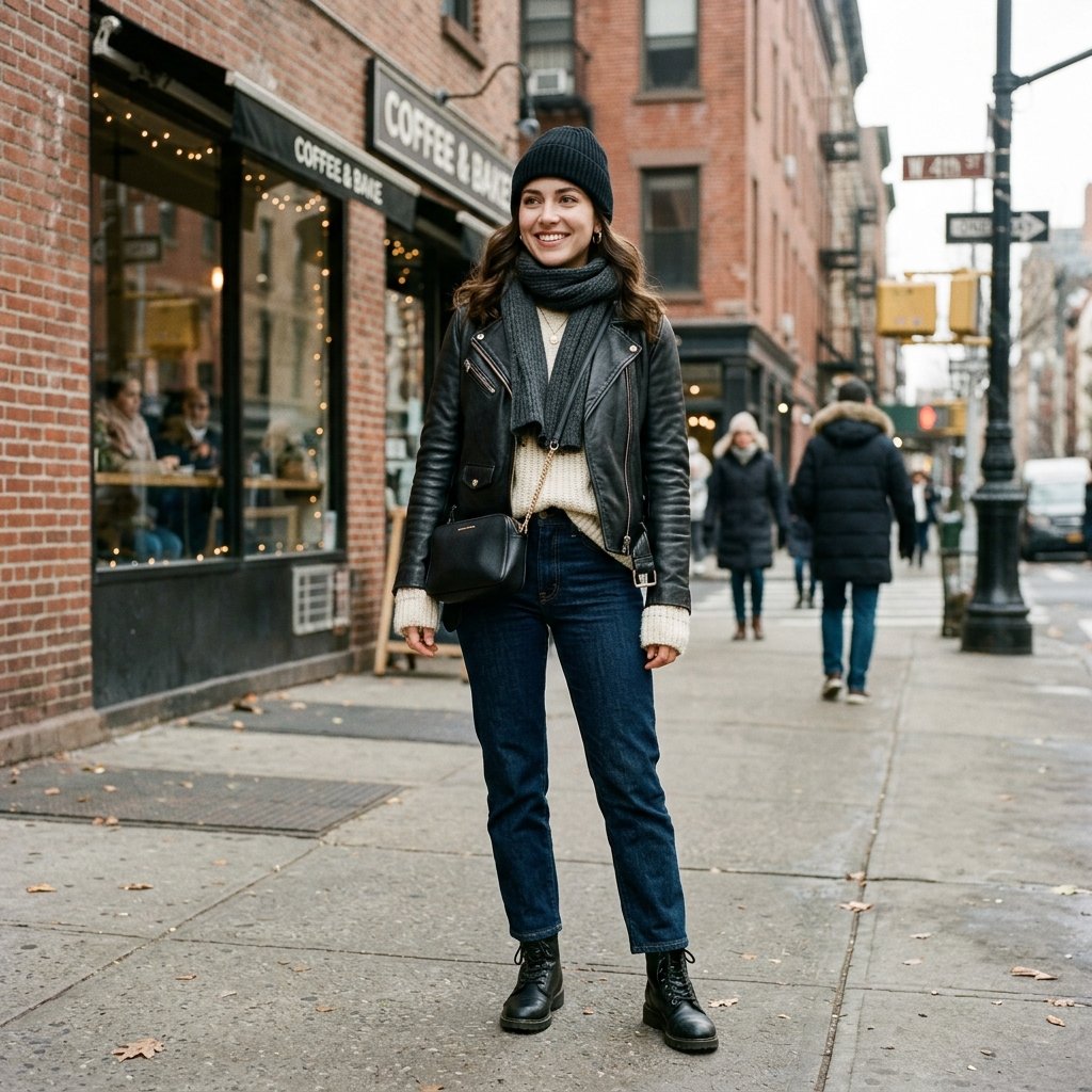 Leather Jacket Winter Winter Outfit Inspo Ideas