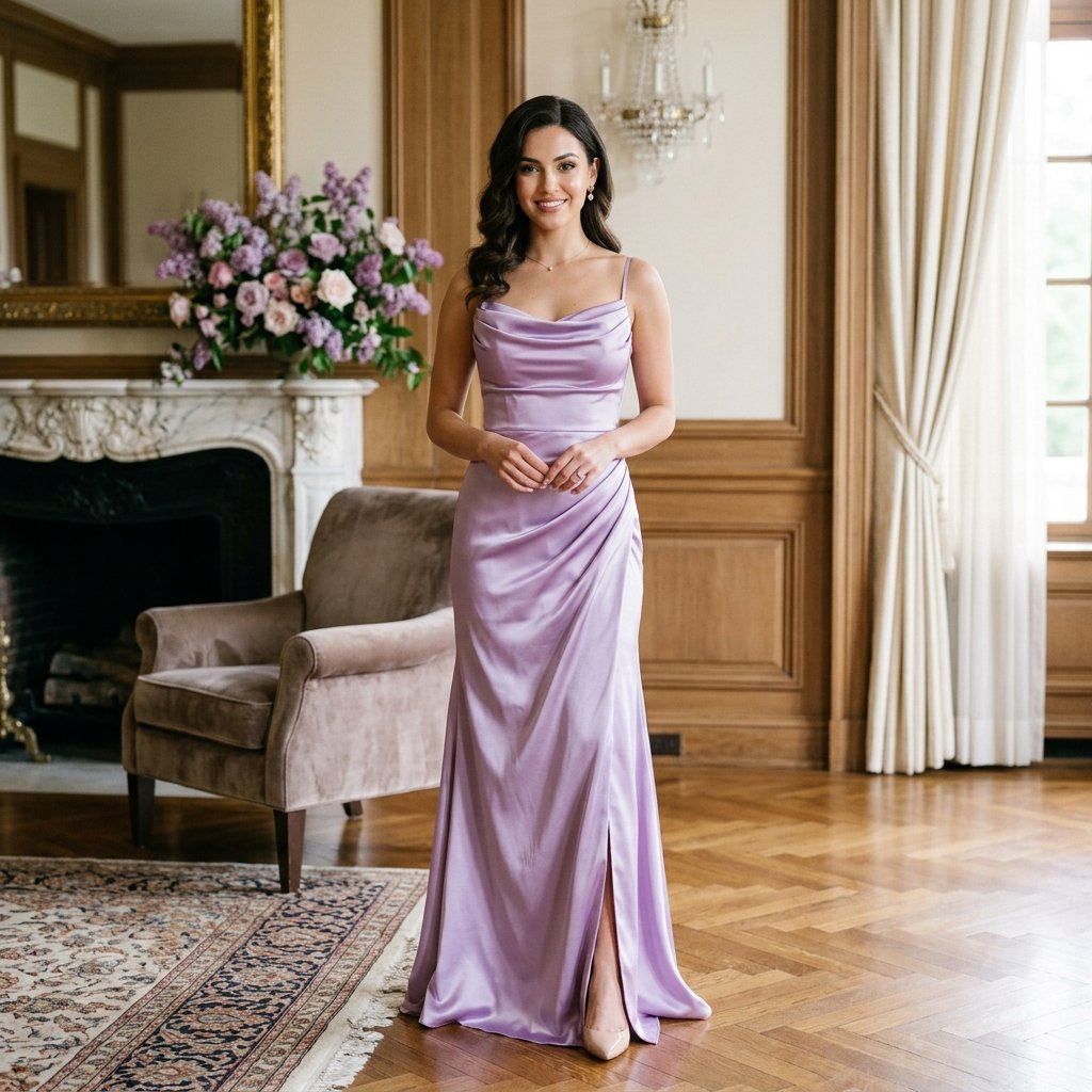 Lilac Satin Dress Ideas