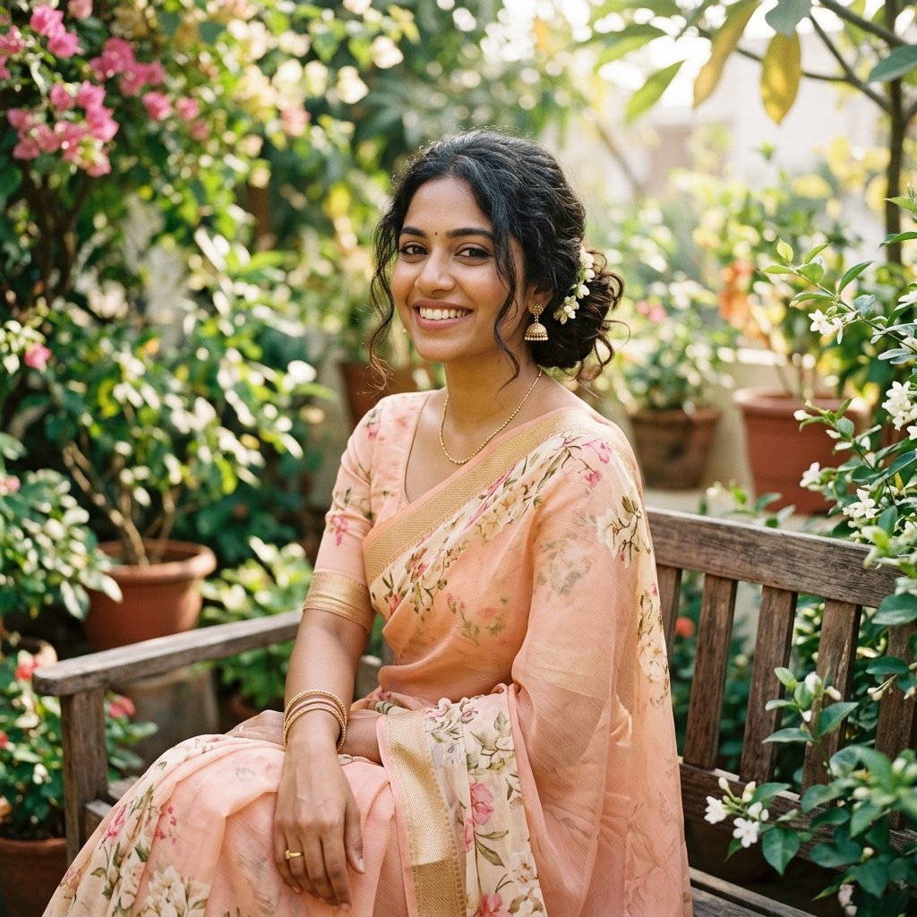 Messy Bun Hairstyles for Saree