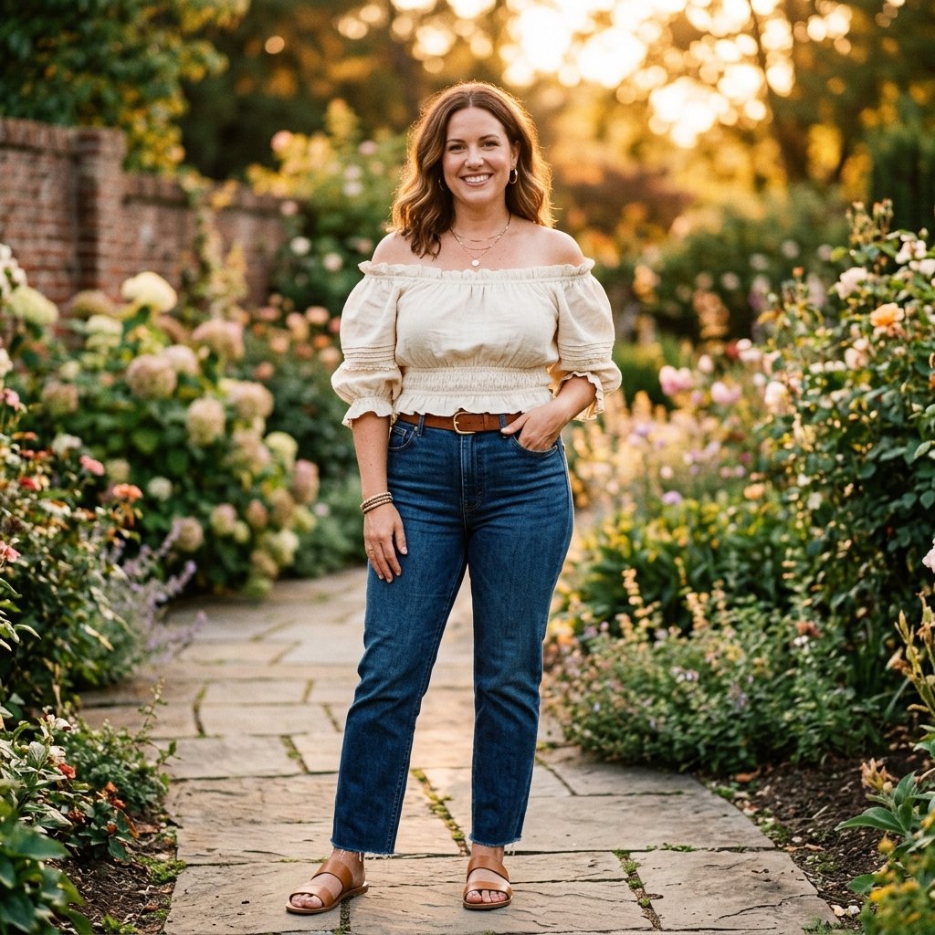Off Shoulder Top Midsize Spring Outfits