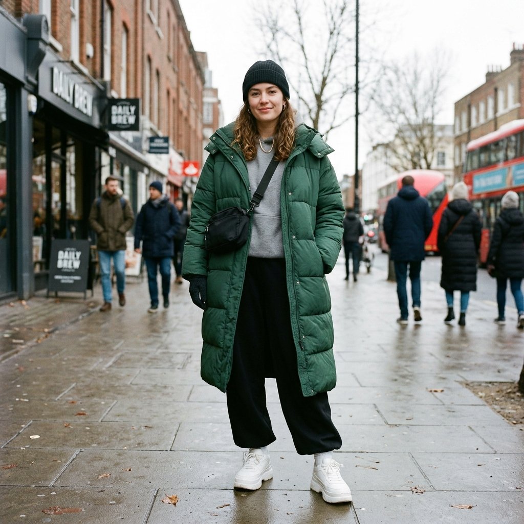 Oversized Puffer Jacket outfit ideas baggy