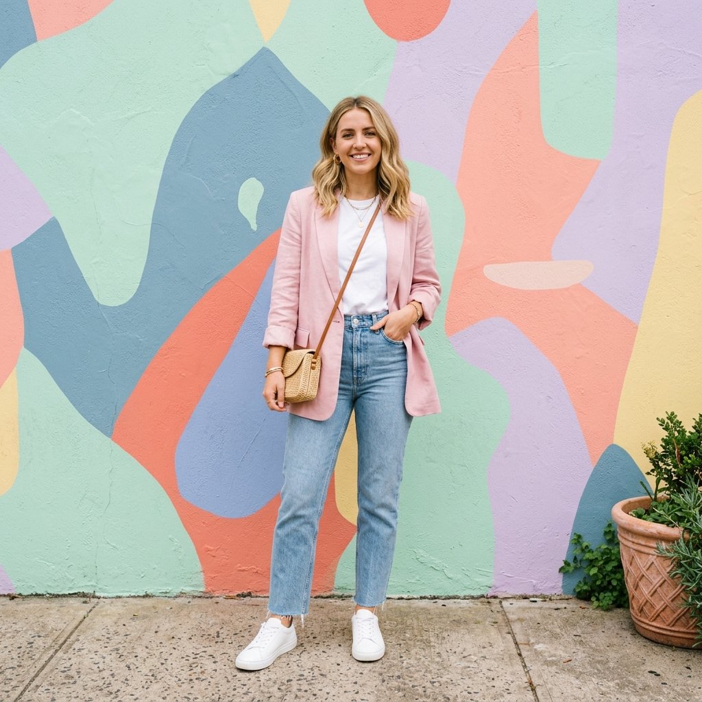Pastel Blazer Spring Fashion Outfits Ideas