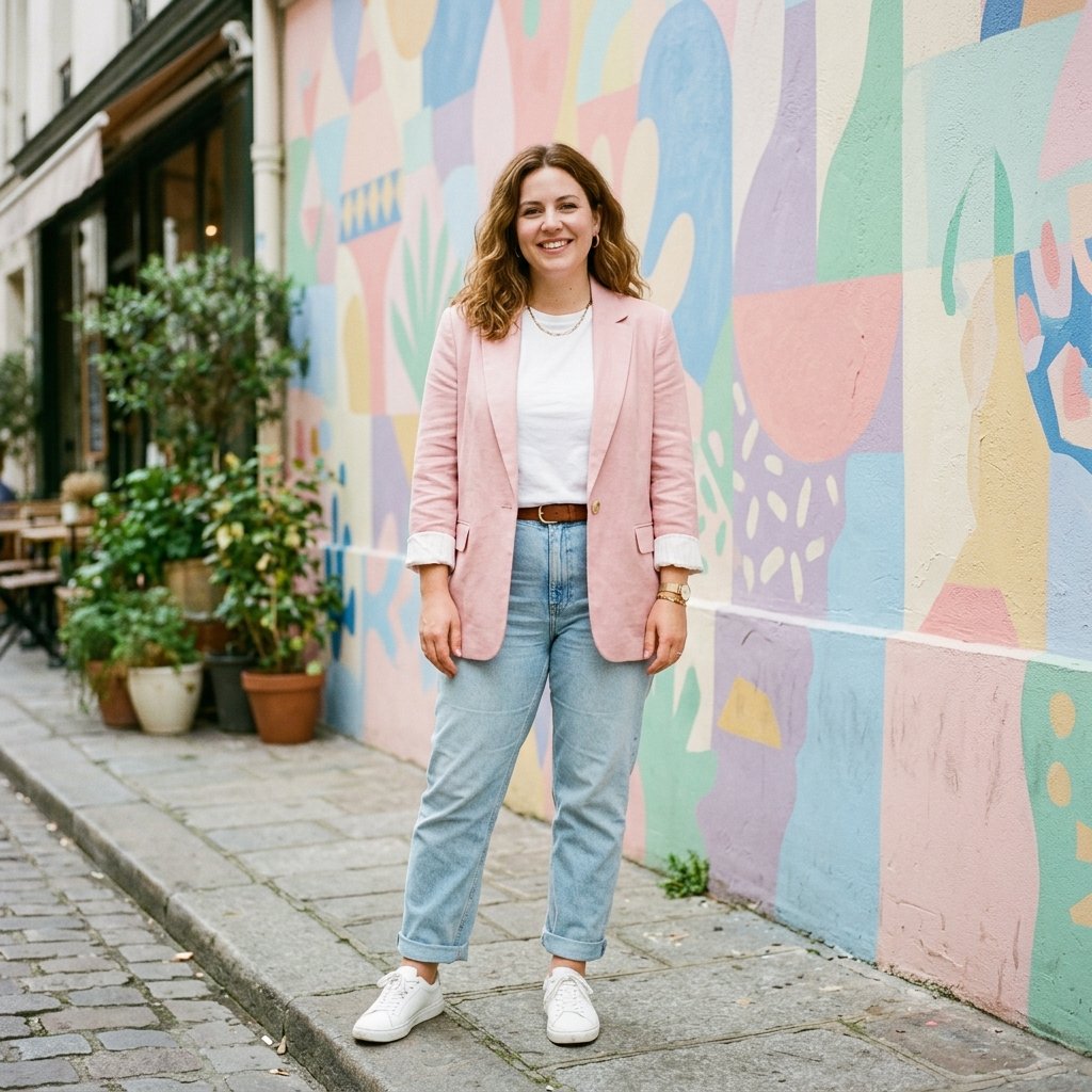Pastel Blazer Midsize Spring Outfits 