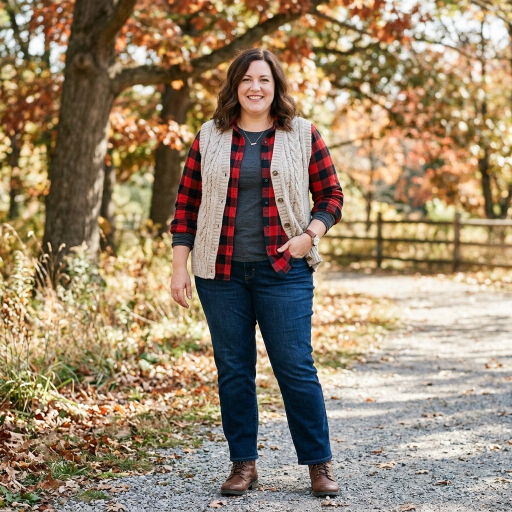 Plaid Flannel Plus Size Winter Outfits Ideas
